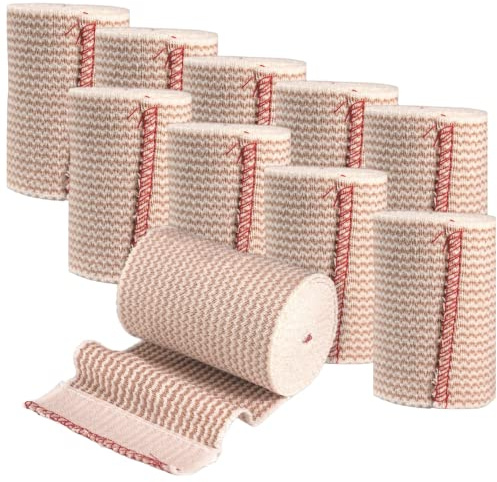 Vakly Elastic Bandage Wrap 3 in x 5 yd (10 Pack) – Self-Adhesive Compression Bandage Rolls for Athletic Support, First Aid Wrap for Knee, Ankle & Wrist