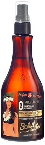 Soleil des Îles | Huile sèche de bronzage 100% Naturel - Parfum des Îles - Accélérateur de bronzage - Fabriqué en France