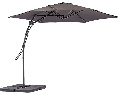 BAKAJI Ombrellone da Giardino Decentrato 3 x 3 Mt Palo in Metallo Chiusura a Leva Base a Croce Sistema Air Vent Arredamento Esterno Gazebo Piscina Giardino Terrazzo Ambienti Esterni