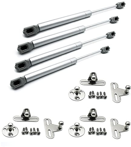 DOJA Barcelona | Gasdruckfeder | 60N | 4 Pack Gasdruckdampfer | Gasstoßdampfer | Gasfeder Dampfer | Gasfeder hydraulisch fur Kuchenturen | Kuchenschrank, Badezimmer, Wohnwagen, Wohnwagenhalterung