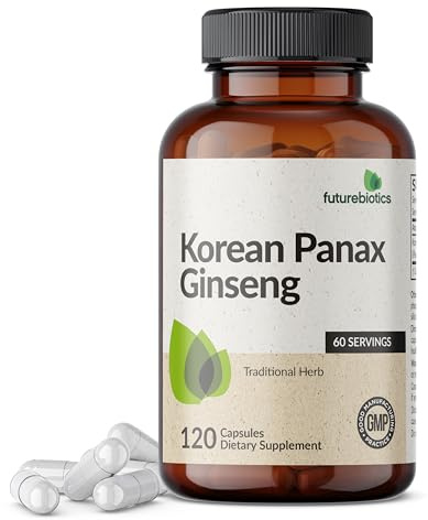 Futurebiotics Korean Panax Ginseng Energy, Memory & Brain Health Support, Non-GMO, 120 Capsules