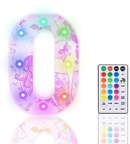 Light Up Letters, Glitter LED Letter Lights 18 Color Changing Diamond Alphabet Sign Night Light with Remote Control for Girls Gifts Birthday Bar Wedding Party Christmas Valentine Wall Table Decor - O