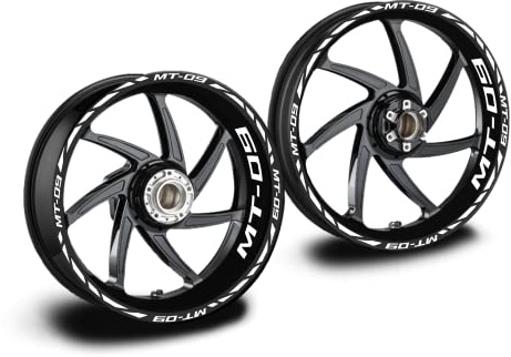 Adesivi cerchi moto compatibile con yamaha mt09 mt-09 bianchi
