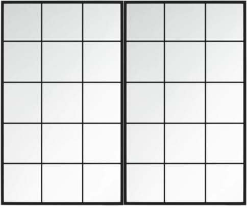 vidaXL Wandspiegel 2 STK. Schwarz 100x60 cm Metall