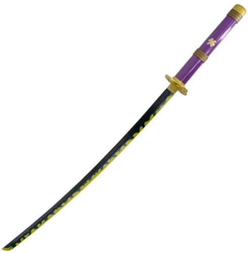 Katana Schwert Gelb/Lila/Grün - Samurai Schwert - Ninja Cosplay Fasching Kostüm Deko Training Rollenspiele Sammler Outdoor Freizeit Hobby