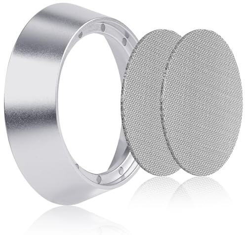 54mm 12 Magnetic Dosing Funnel Set, Espresso Dosing Funnel Puck Screen Kit Aluminum Magnetic Portafilter Funnel with 2 Mesh Filter Coffee Dosing Ring Accessories for Kitchen Coffee Shop