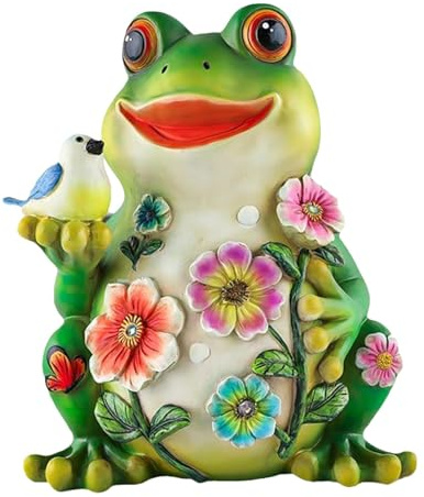Nbhuiakl Grenouille Solaire,Lumière Solaire Grenouille,Statue de Grenouille avec lumière Solaire de Jardin pour Oiseaux - Charmant Figurines d'animaux, décorations imperméables pour Pots de Fleurs