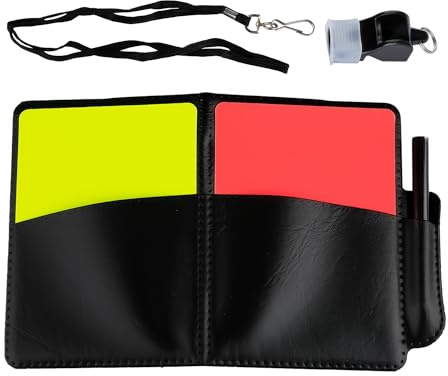 Thyonta Soccer Referee Red and Yellow Card Set Soccer Referee Equipment Holster Clip Record Paper Whistle