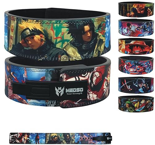 MEDSO Anime Gewichthebergürtel, Hebebühne für Kniebeugen, Kreuzheben, Cross-Training, Gewichtheben, Bodybuilding für perfekte Rückenunterstützung für Männer und Frauen (X6, Medium)