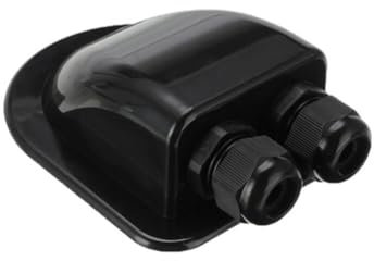 Slakerbe Passacavo per pannello solare, 2 fori, resistente alle intemperie, in plastica, impermeabile, doppio cavo, alloggiamento di ingresso per camper, roulotte, barca, colore nero