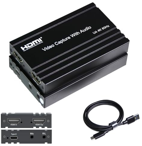 ORIVISION 4K60 HDMI Capture Card for Streaming,4K HDR10 Passthrough,4K Cam Link for Recording,Type C USB Audio Video Game Capture Card Device for Nintendo Switch/PS4/5/Xbox,Windows/MacOS/OBS/VLC/Vmix
