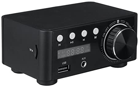 Amplificatore audio stereo, Mini Audio HiFi Bluetooth 5.0 Power Class D Amplificatore D TPA3116 Digital AMP 50W * 2 Home Audio Car Marine USB/AUX IN per sistema home theater con altoparlanti passivi