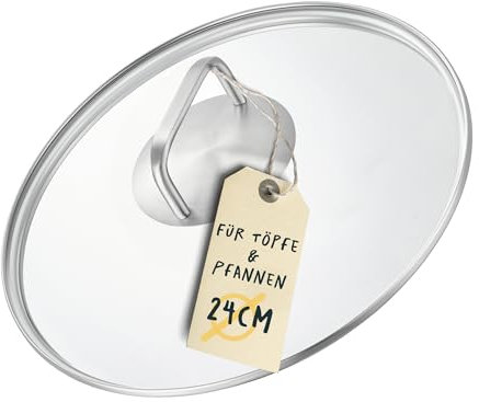 SILBERTHAL Pfannendeckel 24cm - Universell einsetzbar - Glas, Edelstahl - Deckel für Bratpfanne, Servierpfanne oder Wok