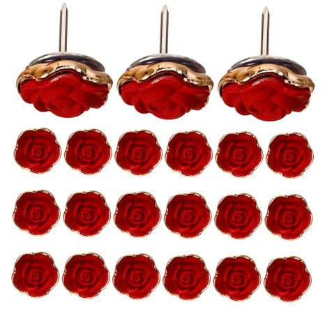 TOGEVAL 30stücke Austauschbare Reißnägel Filigrane Reißnägel Kleine Rosenförmige Reißzwecken Schreibtischzubehör Wohnaccessoire Für Täglichen Gebrauch