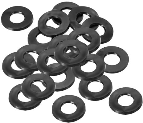 PATIKIL M6 Gummi Unterlegscheiben Gummidichtung Rund, 20 Stück 6mm ID 16mm OD 1,5mm Dick Flache Unterlegscheiben Set Dichtungsgummi für Wasserhahnrohr Befestigungsschraube, Schwarz