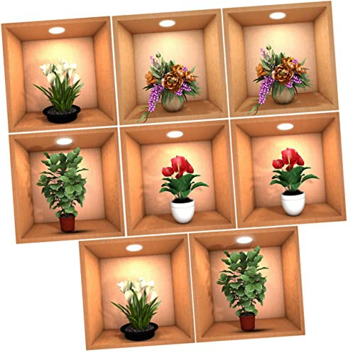 Hemobllo Sticker Mural 3d Bonsaï Autocollant Adhésif Pvc à Motifs Plante En Pot, 2 Pièces, Décoration Murale Salon Chambre, Facile à Poser, Décor Naturel Et Moderne