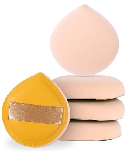 ZEYIYER 5 PCS Makeup Sponges for Foundation, Korean Makeup Foundation Sponge, Cushion Puff for Foundation and Powder, Fluffy Teardrop Latex Foundation Applicator for Liquid Cream Powder
