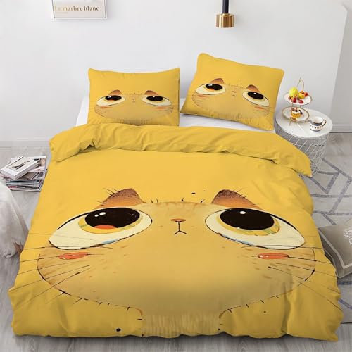 YZQGLHP Monster Bettwäsche 220x240 Gelb, Wendebettwäsche & Zimmer Deko, Weiche Microfaser Bettbezug Set 2 Teilig, 2 Kissenbezug 80x80, mit Reißverschluss