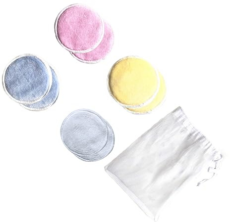 Healvian 8Stücke Waschbare Make Up Pads Aus Dreilagiger Umweltfreundlicher Baumwolle Wiederverwendbare Gesichtsreinigungstücher Mit Aufbewahrungstasche Für Effektive