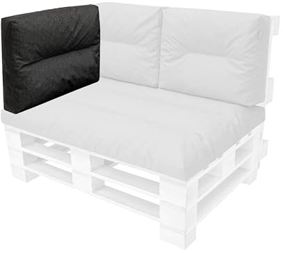 Palettenkissen, Rückenkissen Set 60 x 45cm - Auflagen für Paletten Europaletten Palettensofa und Palettenmöbel Palettenpolster – Gesteppte Kissen gefüllt mit granuliertem, Gartensofakissen, schwarz