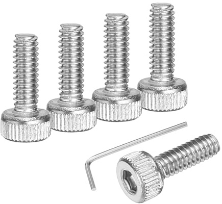 sourcing map Lot de 100 vis à tête hexagonale M2 x 6 mm en acier inoxydable 304 avec clé, filetage complet, argenté