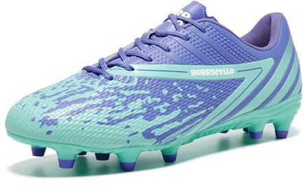 HORRSEYLLO Soccer Cleats for Men and Women Professional Football Training Shoes Outdoor Durable Firm Ground Lightweight Adult Rugby Boots