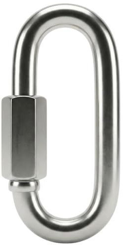 Lumonic Schraubverbinder V4A Edelstahl 4mm | d4x40mm | Rostfrei + Seewasserfest | Sechskant-Verschluss | Kettennotglied | Sonnensegel, Garten