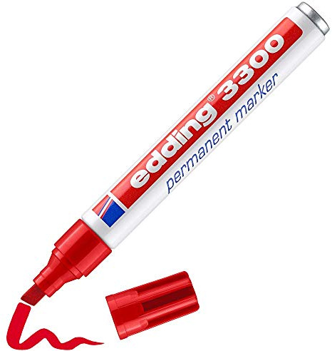 edding Permanentmarkör edding 3300, påfyllbar, 1–5 mm, röd