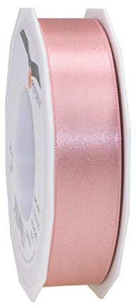 PRÄSENT C.E. Pattberg satin gammelrosa, 25 m satinband för inslagning av gåvor, 25 mm bred, presentband för dekoration och hantverk, dekorativt band, tillfälle
