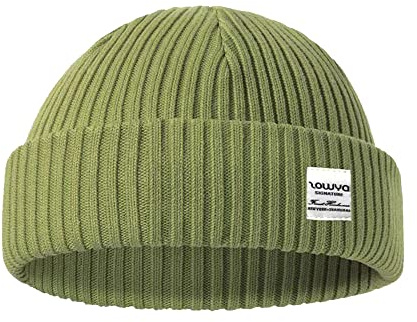 zowya Fisherman Beanie or Regular Cuff Knit Beanie for Men & Women Warm 2 in 1 Rib Watch Cap Gift Skull Cap Winter Ski Hat for Daily Olive