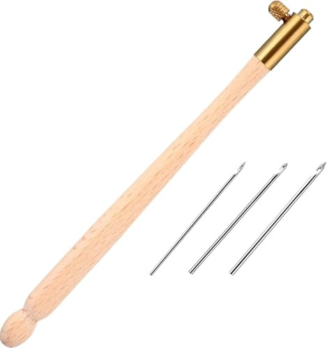 Tambour Haken mit 3 Nadeln (70 90-100) Stickerei Perlen Nadel Werkzeuge Pailletten Perlen Nadel Set Crochet Tool Kit (1)