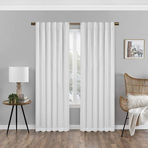 Eclipse Nora Rideau de fenêtre 100% occultant Thermique avec Passe-Tringle pour Chambre à Coucher ou Salon (1 Panneau), 127 x 241,3 cm, Blanc