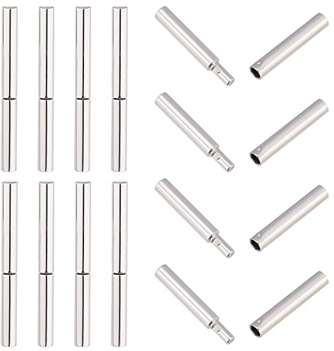 UNICRAFTALE 15sets Klein Edelstahl Leder Endkappen Lederband Verschluss Spalte Schnur Verschlüsse Kolumne 1mm Kordel Leder Armbänder Endkappen Schmuck Verschlüsse für Schmuckherstellung