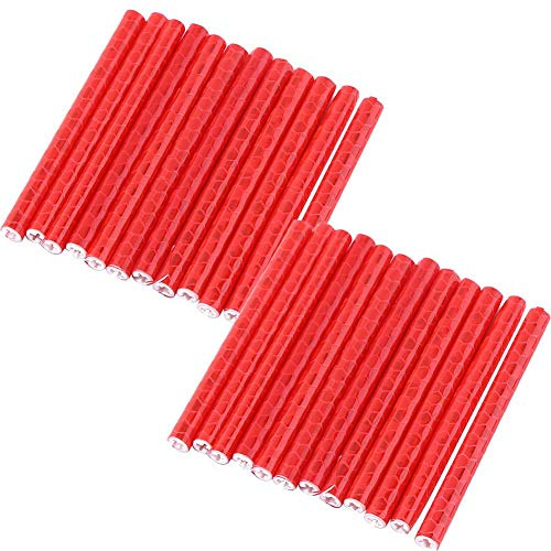 Keenso Riflettore per Raggio Bici, 24 Pezzi Riflettore colorato per Ruota Ciclismo Riflettore per Ruota per Bicicletta Clip per Catarifrangente Tubo Riflettente per Strisce Riflettenti(Rosso)