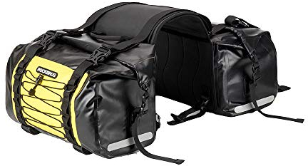 ROCKBROS Motorcycle Pannier Bag Luggage Saddle Bag Water-Repellent Motorcycling Rear Seat Carrier Large Capacity Motorbike Travel Accessories Yellow 62L