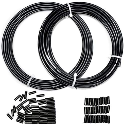 Farbetter Bicycle Brake Cable Housing and Bike Shift Cable Housing Kit, 50ft (4mm x 25ft +5mm x 25ft) Including 80 PCS Cable End Caps