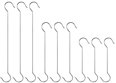 INCREWAY Lange S-Haken, 9 Stück, Edelstahl, Extra Groß, 3 Größen, Mehrzweck Zum Aufhängen für Küchengeschirr, Töpfe (19,8 cm, 30 cm, 39,9 cm)