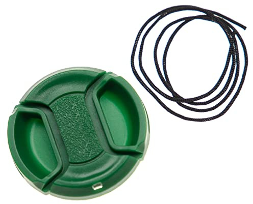 vhbw copriobiettivo universale 37 mm compatibile con fotocamera, DSLR - plastica, verde, con maniglia interna