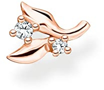 THOMAS SABO Einzel Ohrstecker Blätter mit weißen Steinen roségold 925 Sterlingsilber, 750 Roségold Vergoldung