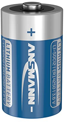 ANSMANN Li-SOCl2 ricaricabile cloruro di litio-tionile ER 14250 LS 14500 3.6V cella ½ AA 1200 mAh per sistemi di sicurezza telecamere di sorveglianza strumenti di misura attrezzature mediche