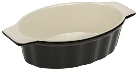 RESTO Plat à four - 17,2 x 11,7 x 5,5 cm - 1 litre - Moule à lasagnes - Moule tiramisu - Moule à four - Moule à gâteau ovale avec poignées - En céramique pour pain lasagne brownie