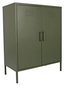 MaximaVida Metallspind Finn Armeegrün 80 x 40 x 102 cm - 2 Regale