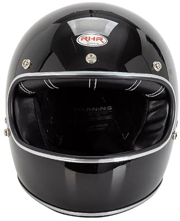 ZLYJ Unisex Erwachsener Retro Integral Motorradhelm Mit Visier, Leichtes Design, ECE-Zugelassener Touring-Bobber C,Medium