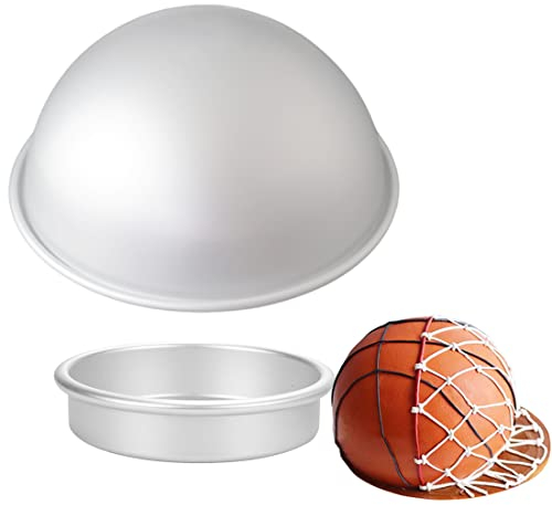 Qicfrk Kuchenform, 20,3 cm, 3D-Halbkugel-Kuchenform für alle kugelförmigen Kuchen, Fußball-Backformen, DIY, Geburtstags-Kugeln