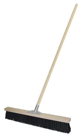 Crisalide®-SCOPA SPAZZOLONE INDUSTRIALE Professionale da ESTERNO, SYSTEM-SWISS, in PVC completo di manico da 150cm(40cm,60cm,80cm) ALTA DENSITA' (⌀40 CM)