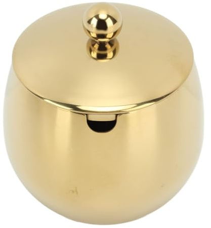 Gsycle 2PCS Zuccheriera, Barattoli di Spezie in Acciaio Inossidabile Barattoli di Condimento Pentola per Condimenti Ciotola di Sale con Coperchio per La Conservazione della Casa E della Cucina(Oro)