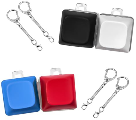POFET 4-teiliges Tastatur-Zappelspielzeug, Fidget-Schlüsselanhänger, Zappelspielzeug für Studenten, Teenager, Erwachsene, lindert Stress