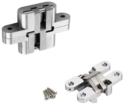 KAFENDA-charnières croisées (1 paire) matériau en alliage de zinc, angle d'ouverture de 0 à 180 degrés, charnière de porte noire convient aux écrans pliants de porte pliante, etc.