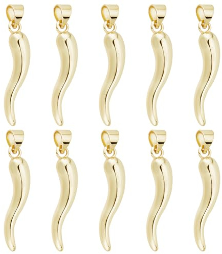 Beebeecraft 1 Box 10 Stück Horn Charms 18K Vergoldet Horn Of Plenty Charms Mit Loch Für DIY Schmuckherstellung