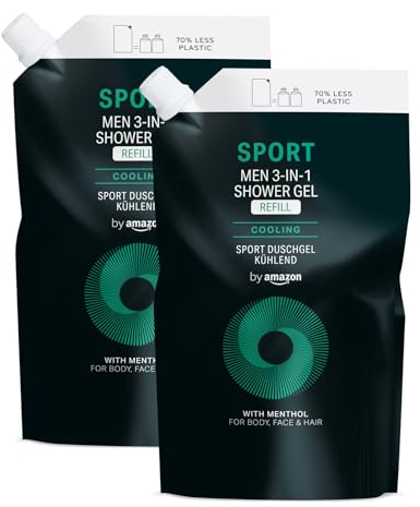 by Amazon Sport 3in1 Duschgel Nachfüllpack, für Herren, 2 x 1000 ml